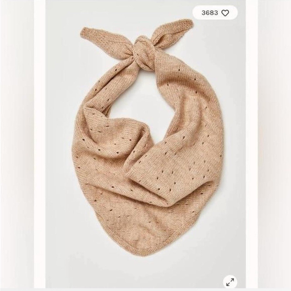 Free people Essential Triangle Scarf taupe tan neutral bandana one size new